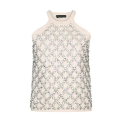 Top donna con ricami gioiello