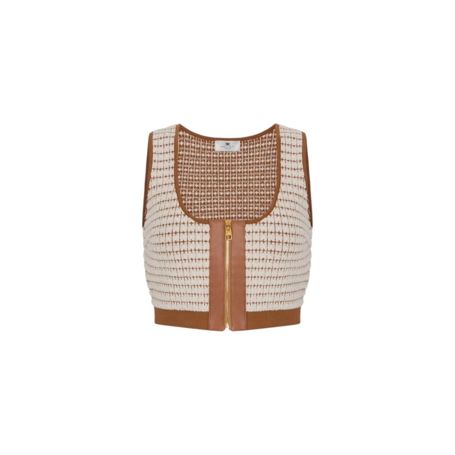 Top donna in ciniglia con punto waffle
