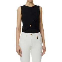 Top donna in jersey con dettaglio gioiello