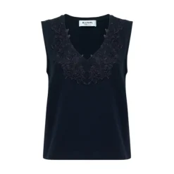 Top donna in jersey con pizzo