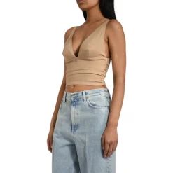 Top donna in lino rubye