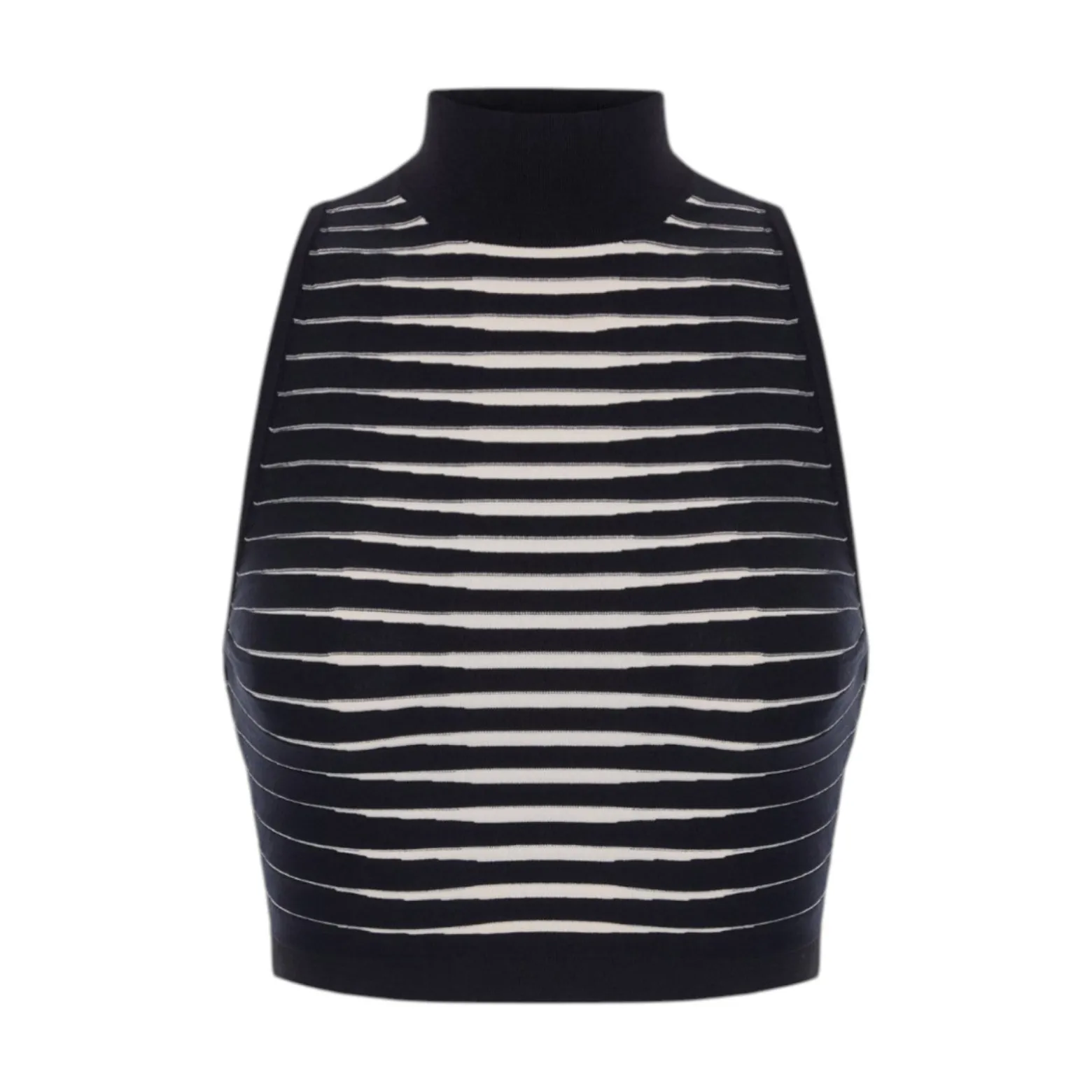 Top donna in maglia a righe dégradé