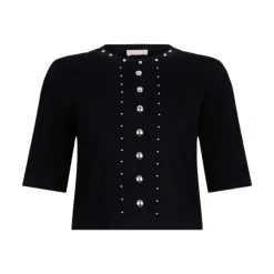 Top donna in maglia con borchie