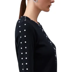 Top donna in maglia con borchie