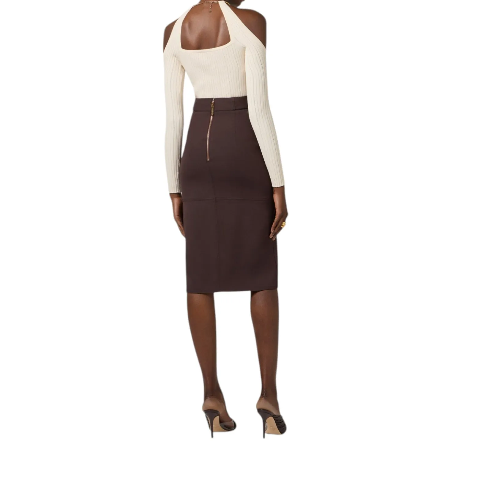 Top donna in maglia con dettaglio gioiello