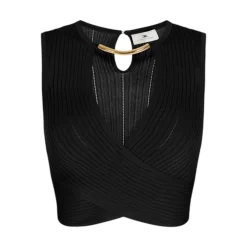 Top donna in maglia con dettaglio gioiello