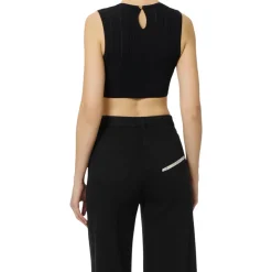 Top donna in maglia con dettaglio gioiello