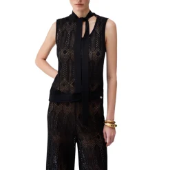 Top donna in maglia con fiocco