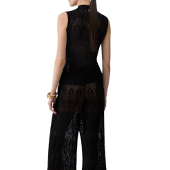Top donna in maglia con fiocco
