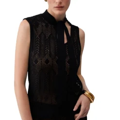 Top donna in maglia con fiocco