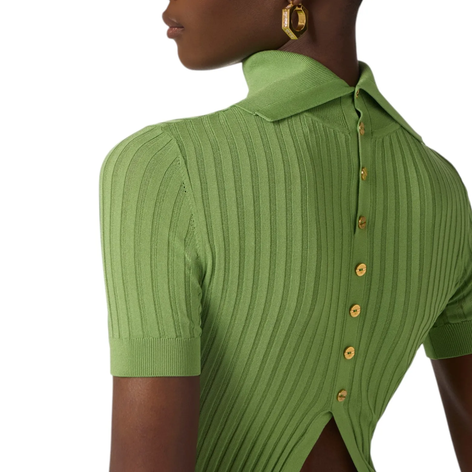 Top donna in maglia con trasparenze