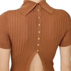 Top donna in maglia con trasparenze