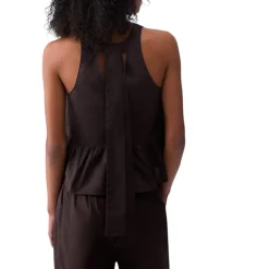 Top donna in popeline con fiocco