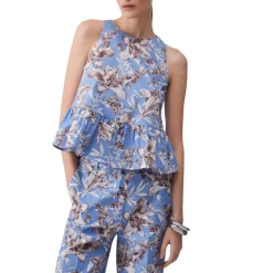 Top donna in popeline con fiocco