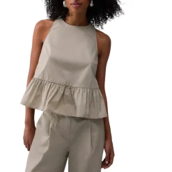 Top donna in popeline con fiocco