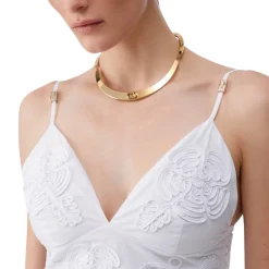 Top donna in popeline con ricamo