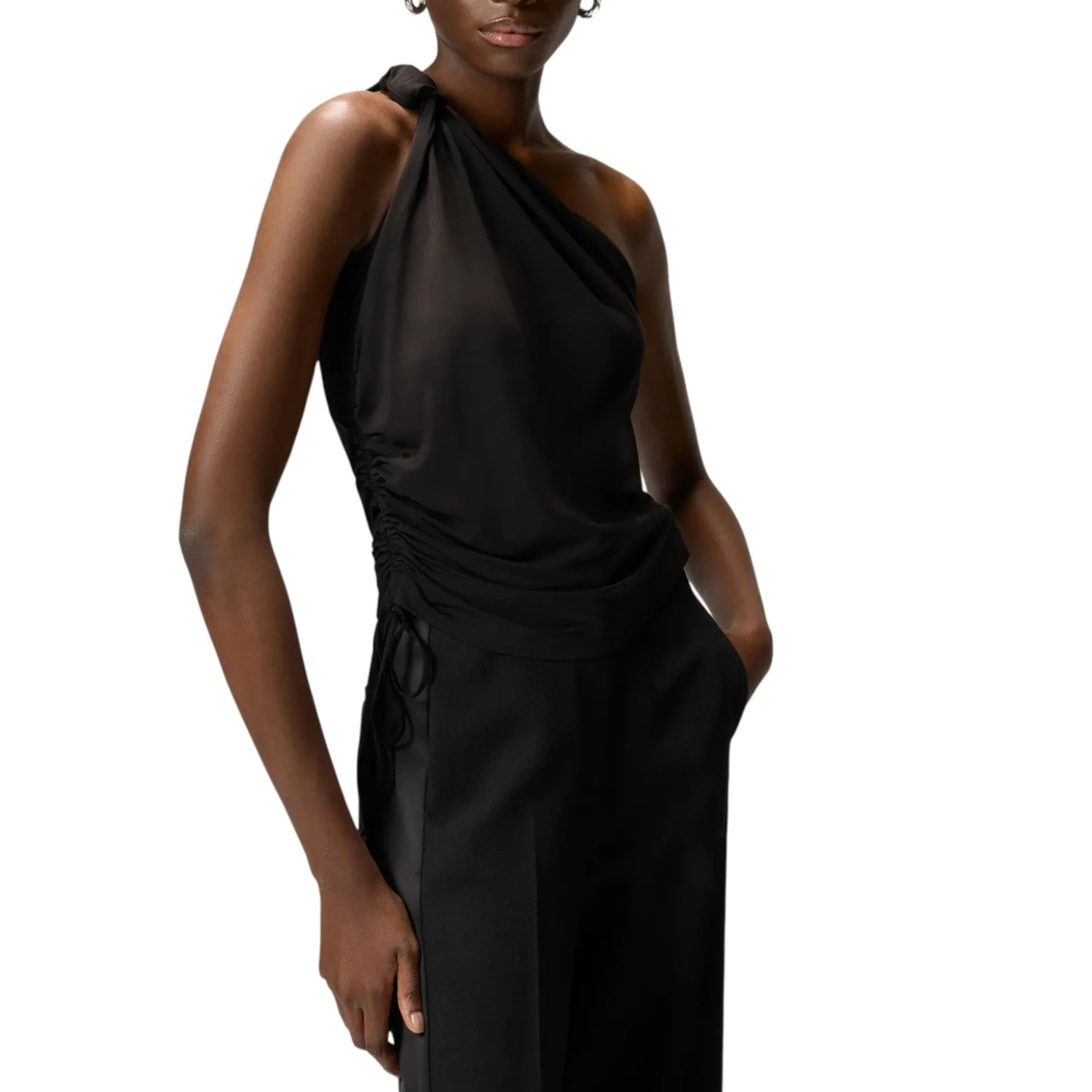 Top donna monospalla con nodo