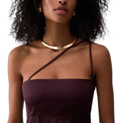 Top donna monospalla in raso