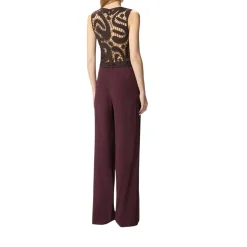 Top donna smanicato crochet geometrico