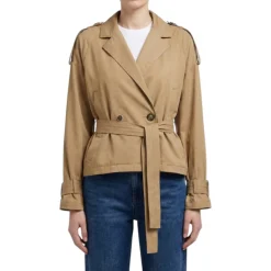 Trench donna a doppiopetto corto