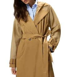 Trench donna con inserti trasparenti