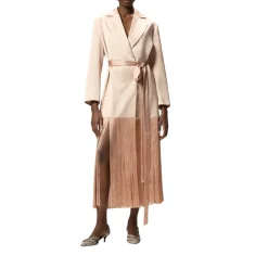 Trench donna in satin con frange
