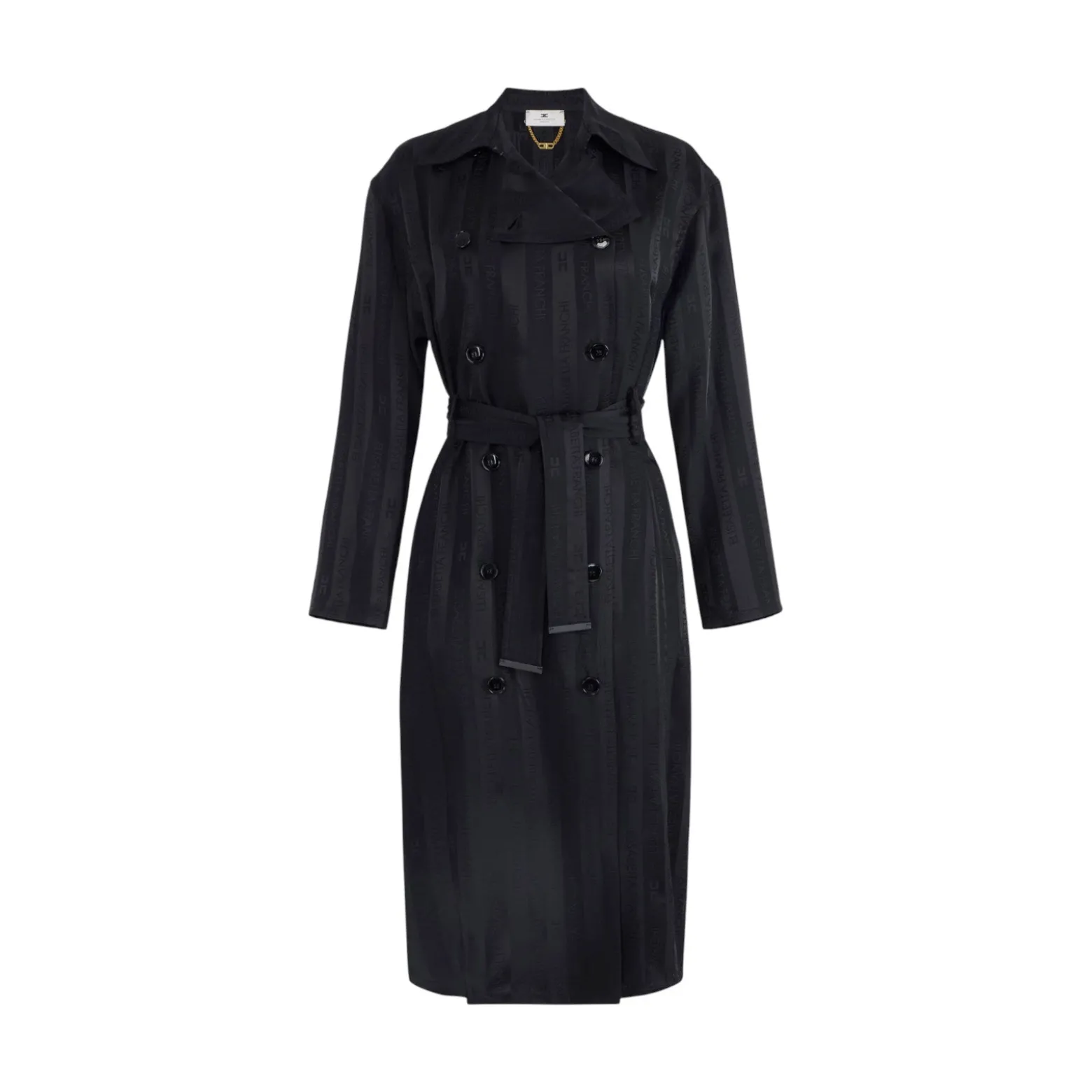Trench donna in satin con righe jacquard