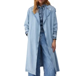 Trench donna lungo in denim