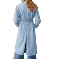 Trench donna lungo in denim