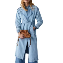 Trench donna lungo in denim