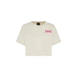 T-shirt crop con stampa donna