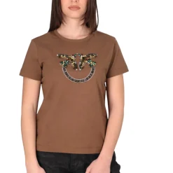 T-shirt donna in cotone con strass