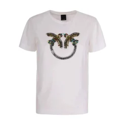 T-shirt donna in cotone con strass