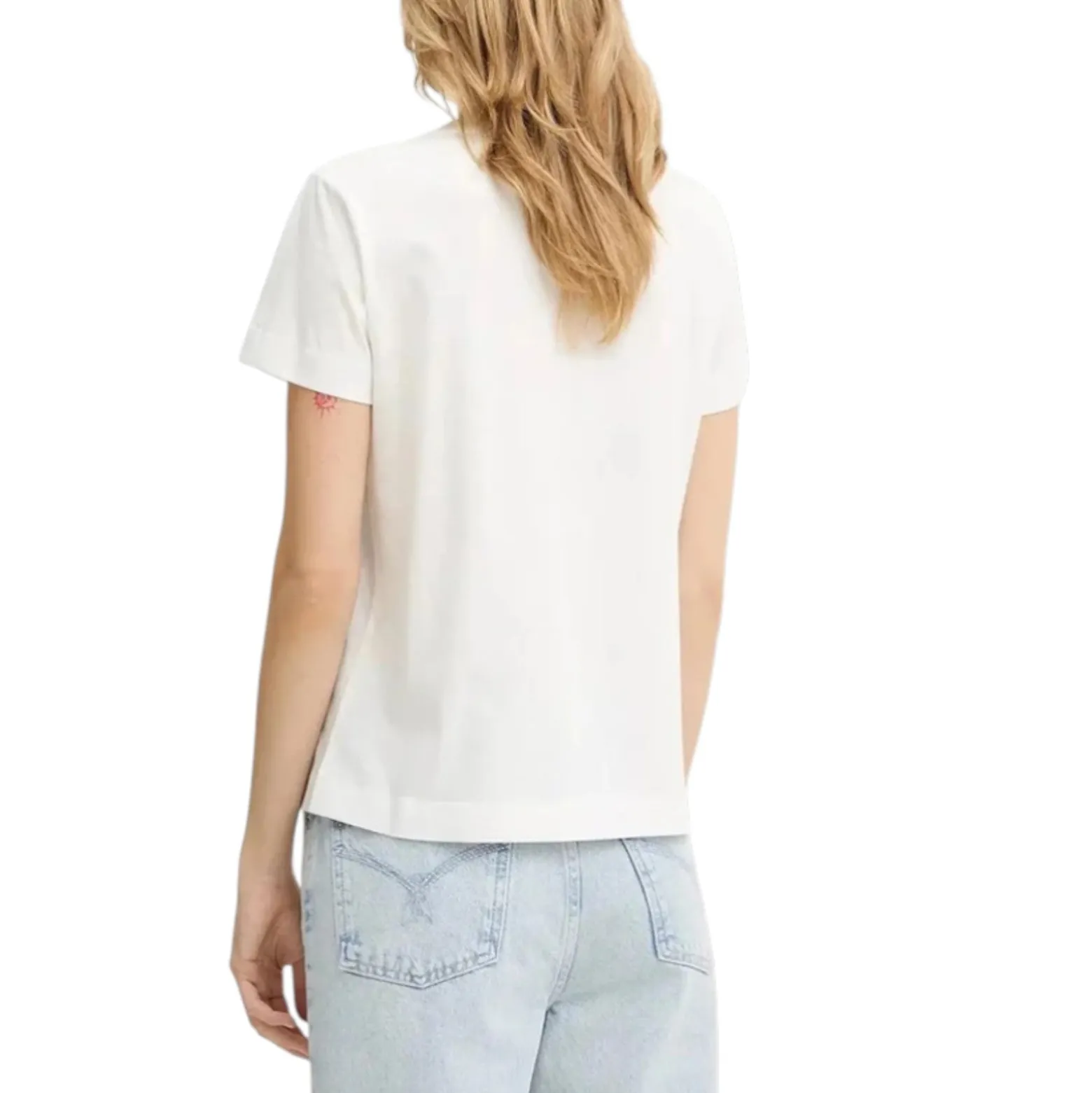 T-shirt donna in cotone con strass