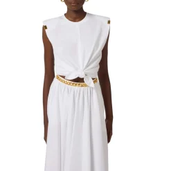 T-shirt donna in jersey con nodo