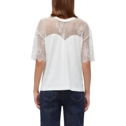 T-shirt donna in jersey con pizzo