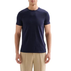 T-shirt Uomo Girocollo Maniche Corte Blu QB24