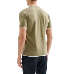 T-shirt Uomo Profili a Contrasto Verde Salvia QB24