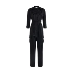 Tuta donna in satin con righe jacquard