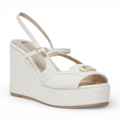 Zeppe donna slingback in pelle e vernice